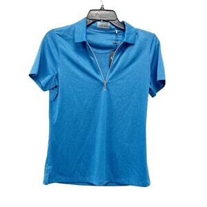 Callaway Women's OptiDri Quarter Zip‎ Polo Golf Shirt Blue Size XS